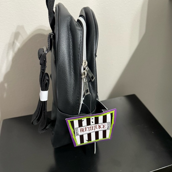 Beetlejuice Striped Mini Backpack with Iconic Green Hair Design - Picture 7 of 8